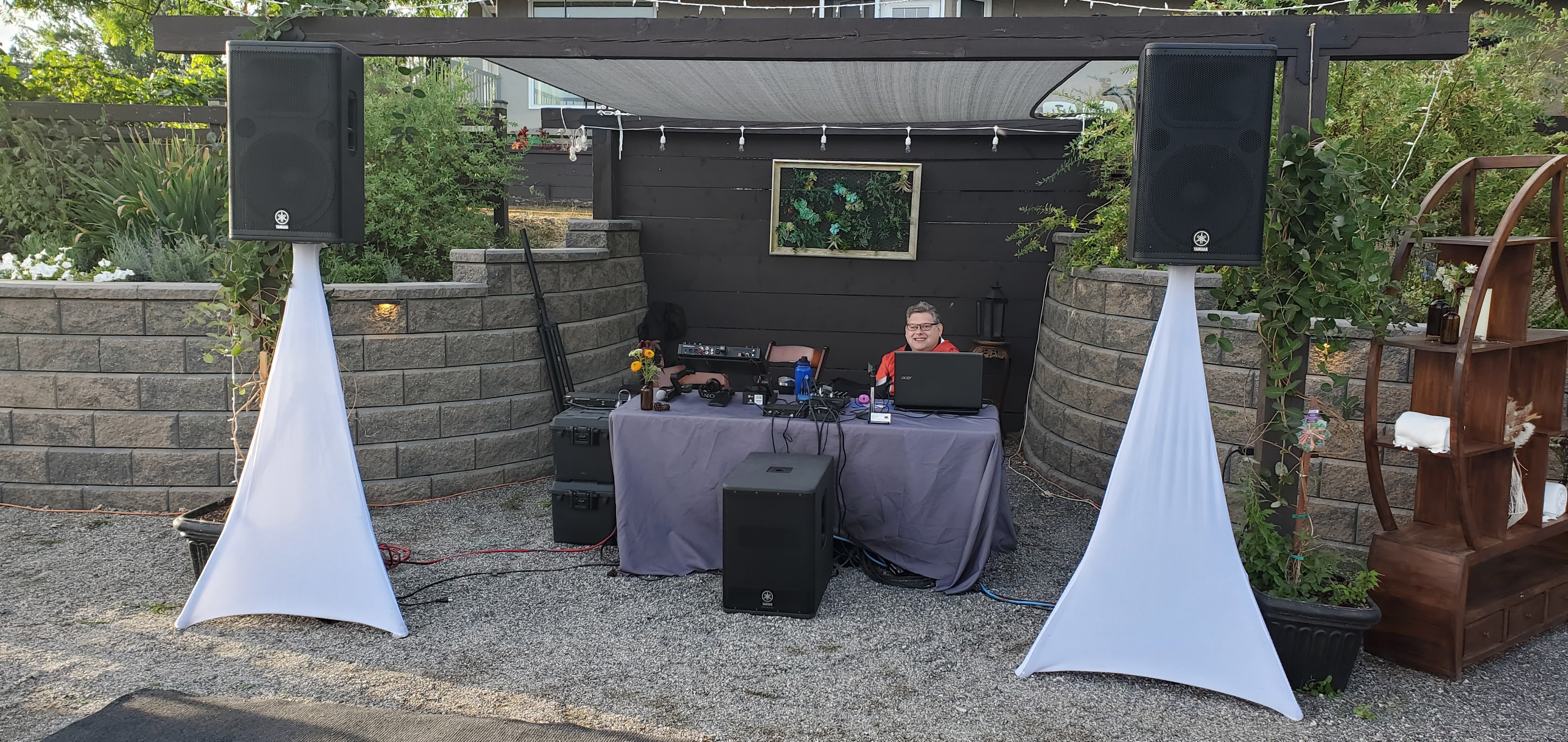 Chad Beger, Okanagan DJ, at wedding venue