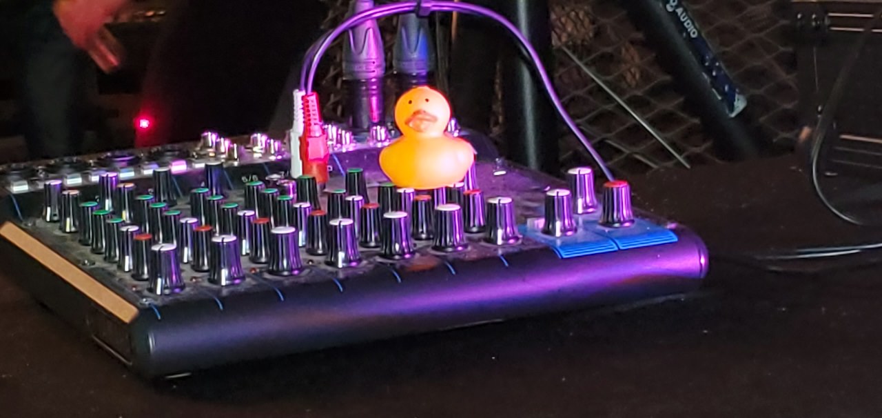 Rubber duck on DJ console