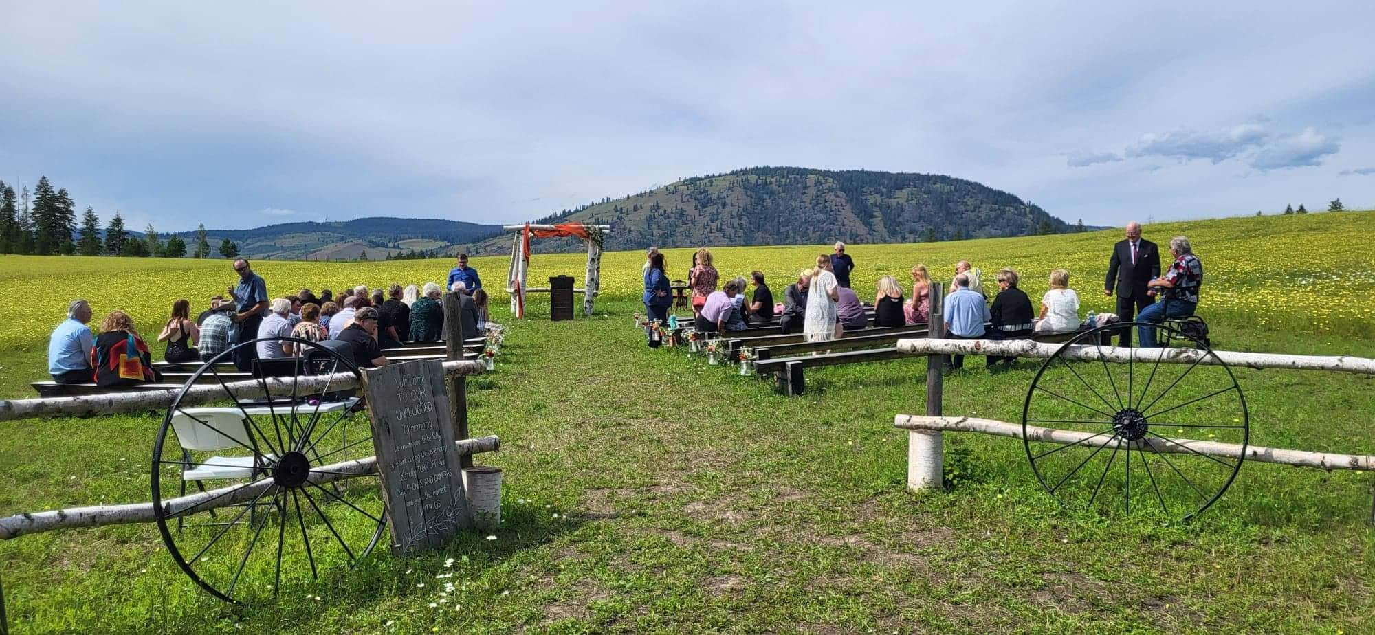 Okanagan wedding venue, field view, summer time